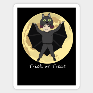 Lovely Kid in Halloween Bat Costume Sticker